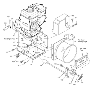 Frame Diagram and Parts List for 1695488-18-2863-29 2008 Briggs and Stratton Snow Blower